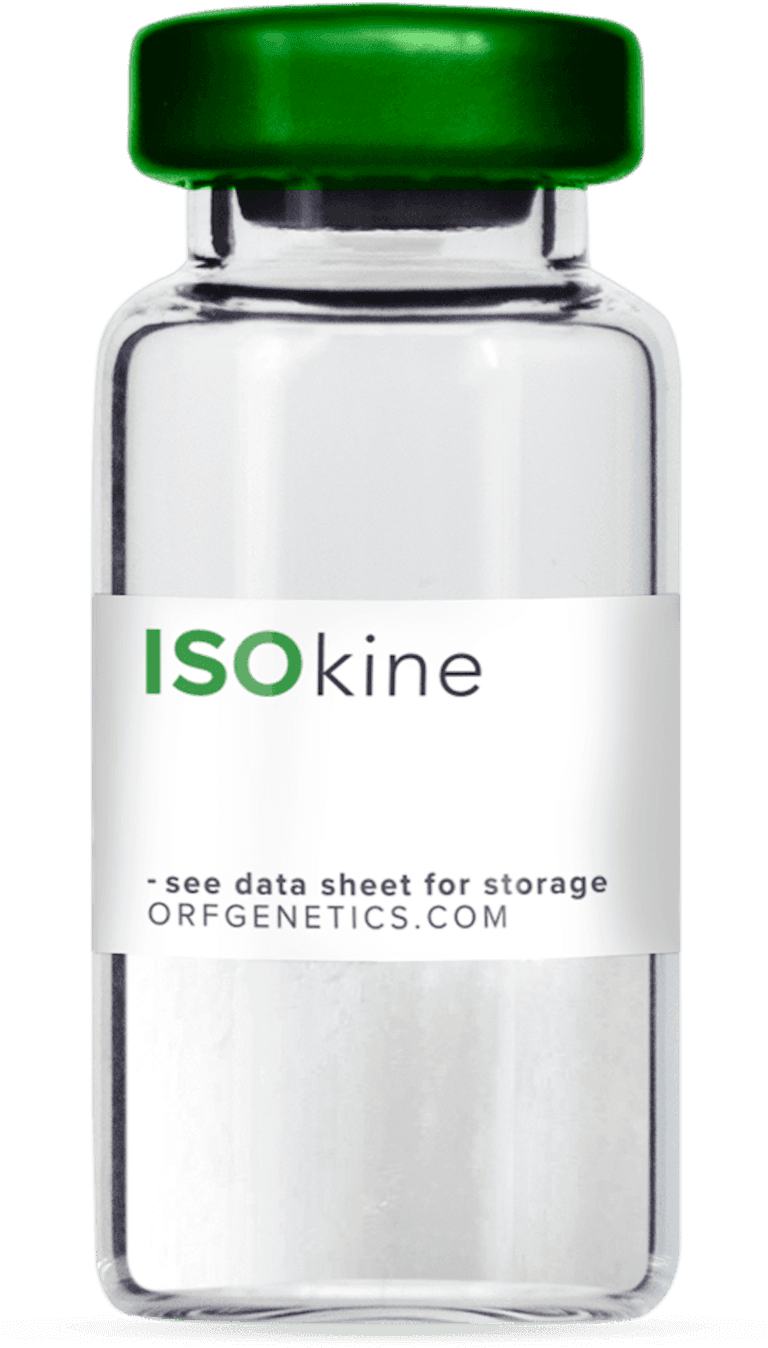 ISOkine vial with green cap and orfgenetics.com label